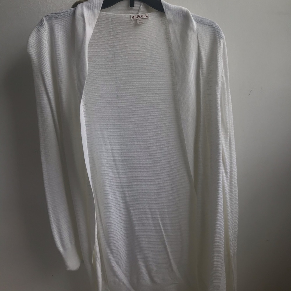 White cardigan